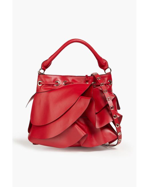 Red(v) Red Tie Leather Bucket Bag
