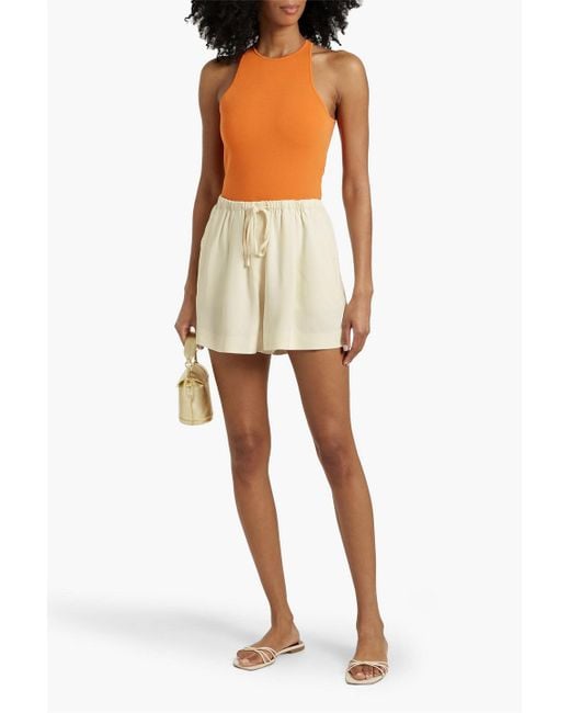 Solid & Striped Natural The rois shorts aus crêpe