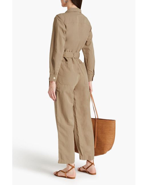 Alex Mill Natural Mel Belted Cotton And Linen-blend Twill Jumpsuit