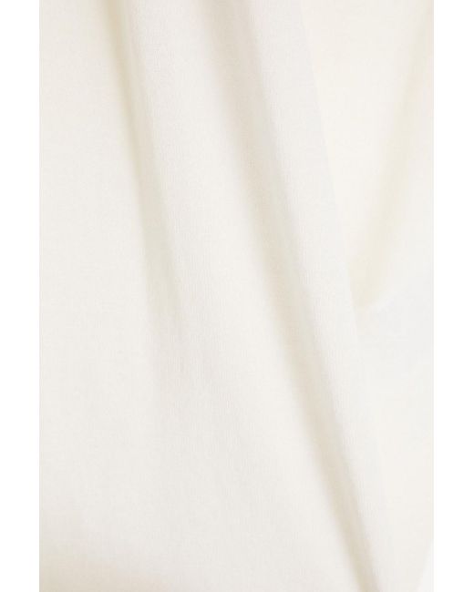 Ferragamo White Silk And Cotton-blend Tank