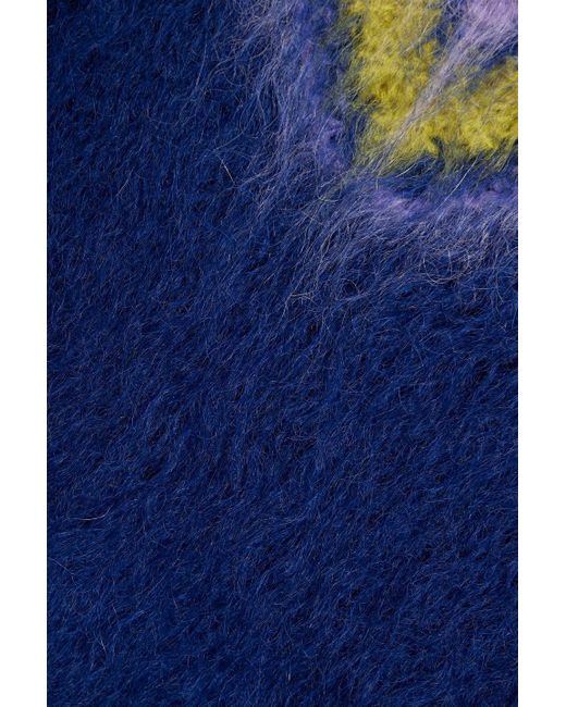 Marni Blue Gestreifter pullover aus einer mohairmischung