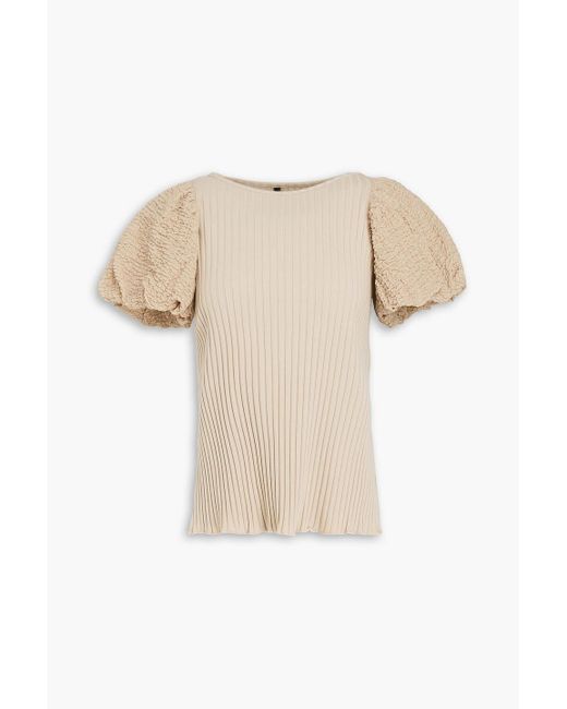 Mother Of Pearl White Ribbed Jersey Top