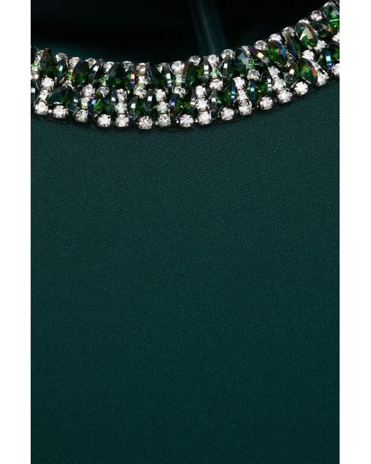 Jenny Packham Green Midikleid aus crêpe mit kristallverzierung