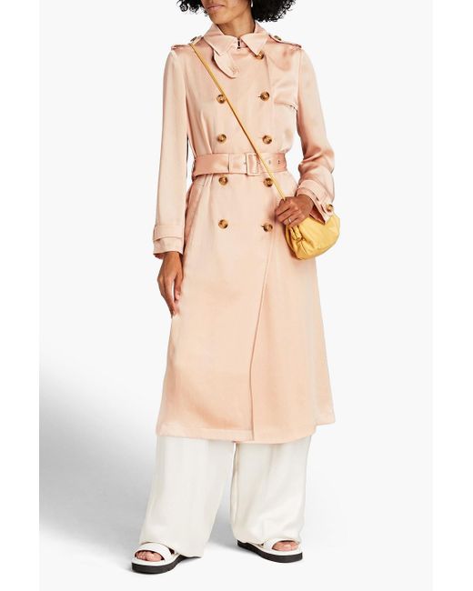 RED Valentino Natural Pleated Satin Trench Coat