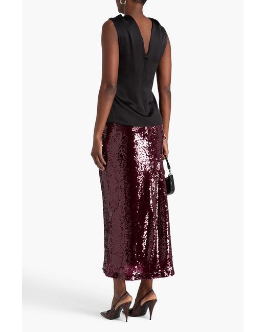Roksanda Black Maris Silk-Satin Top