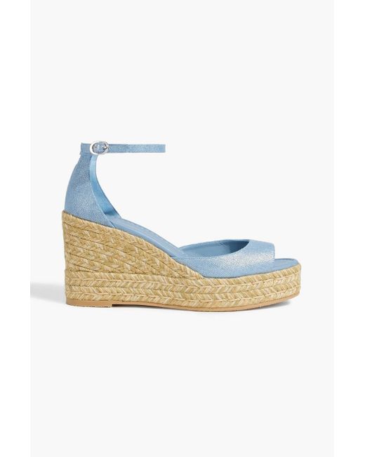Stuart Weitzman Blue Espadrille-wedges aus metallic-denim