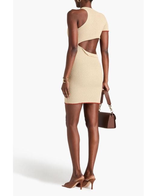 mini dress white Brielle Bandeau Neckline Mini Dress in White