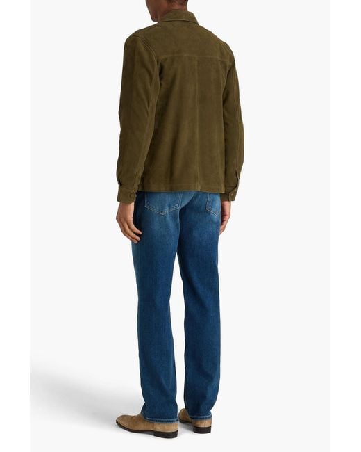 Officine Generale Green Silas Suede Jacket for men