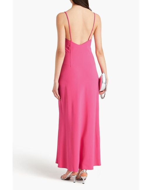 Claudie Pierlot Pink Cutout Cady Maxi Slip Dress
