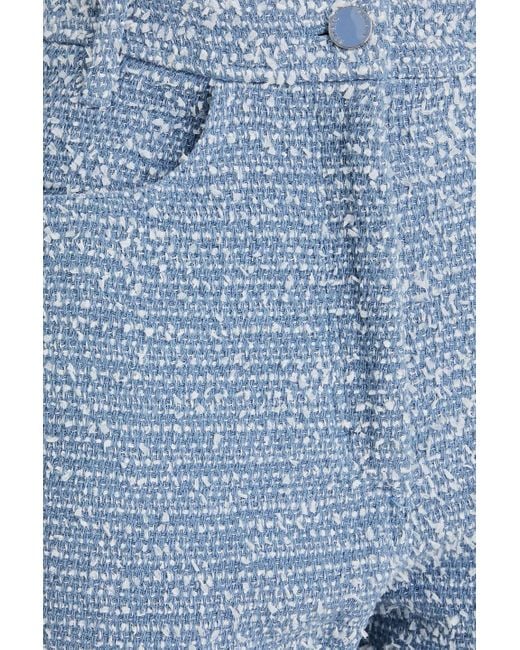 REMAIN Birger Christensen Blue Cotton-blend Tweed Straight-leg Pants