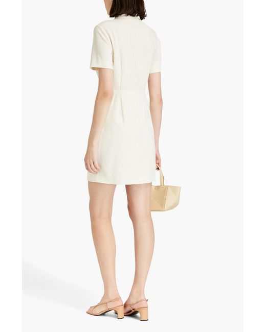 Theory White Crepe Mini Shirt Dress