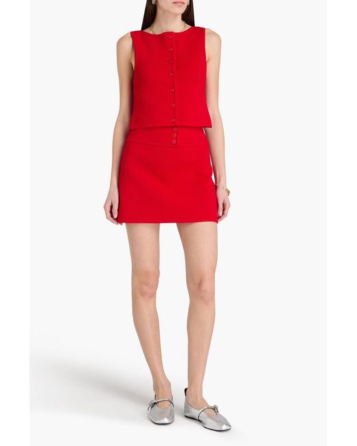 Sandro Red Stretch-Knit Top