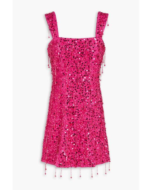 Jonathan Simkhai Pink Noemi Embellished Jersey Mini Dress