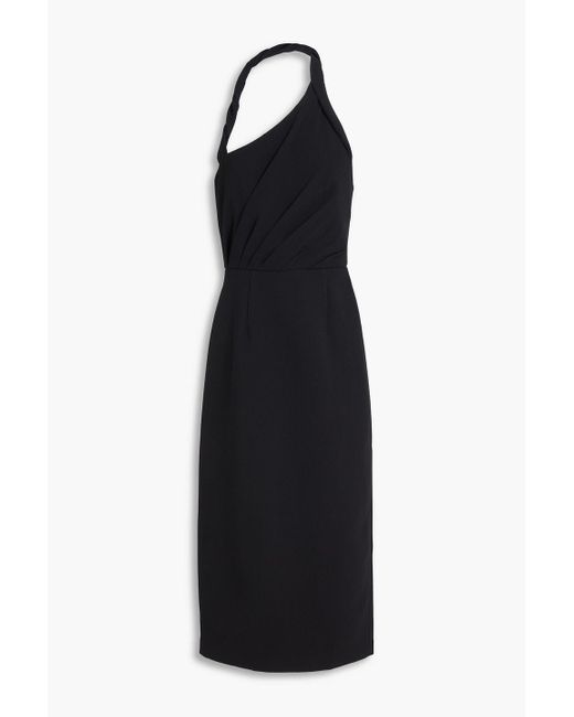 Rebecca Vallance Black Aria midikleid aus crêpe mit twist-detail