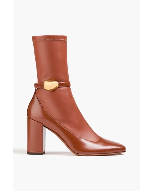 Zimmermann Brown Eliot Glossed And Stretch-Leather Sock Boots