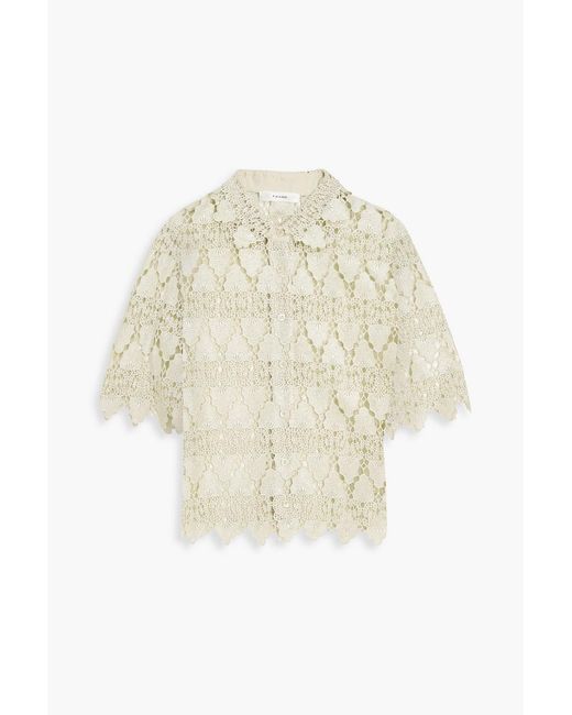 FRAME White Macramé Lace Shirt