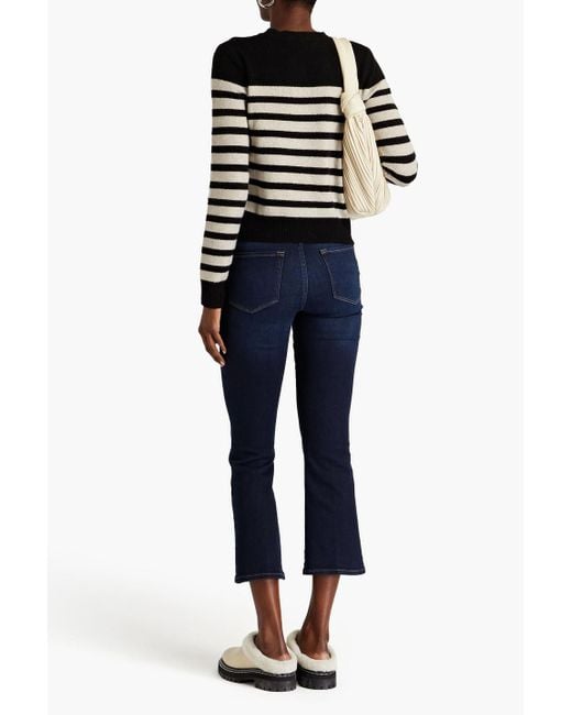 FRAME Blue Le Crop Mini Boot Cropped High-rise Bootcut Jeans