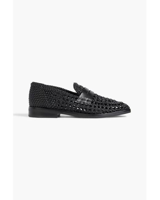 3.1 Phillip Lim Black Woven Leather Loafers