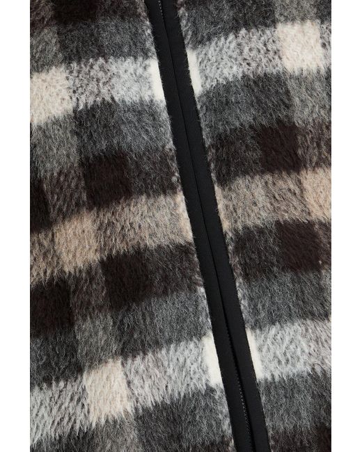 James Perse Black Brushed Checked Teddy Fleece Jacket for men