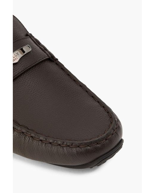 Bally Brown Pivial Pebbled-Leather Driving Shoes for men
