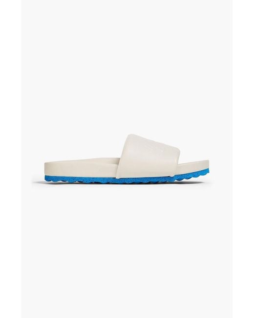Off-White c/o Virgil Abloh Blue Two-Tone Embossed Leather Slides for men