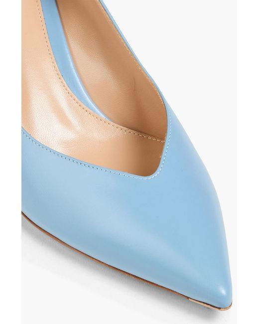 Gianvito Rossi Blue Paris 85 Leather Pumps
