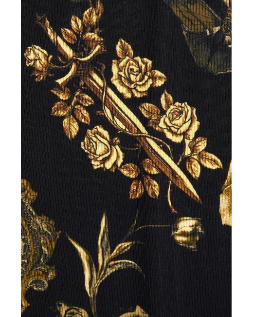Camilla Black Floral-Print Embellished Jersey Tank