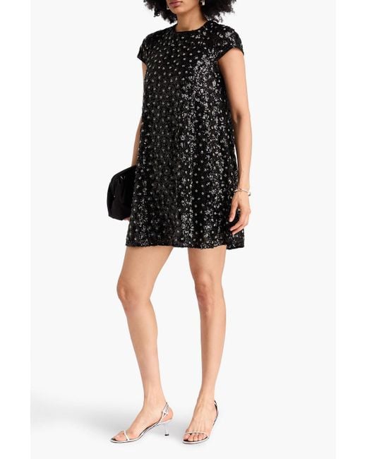 Claudie Pierlot Black Minikleid aus georgette mit verzierung