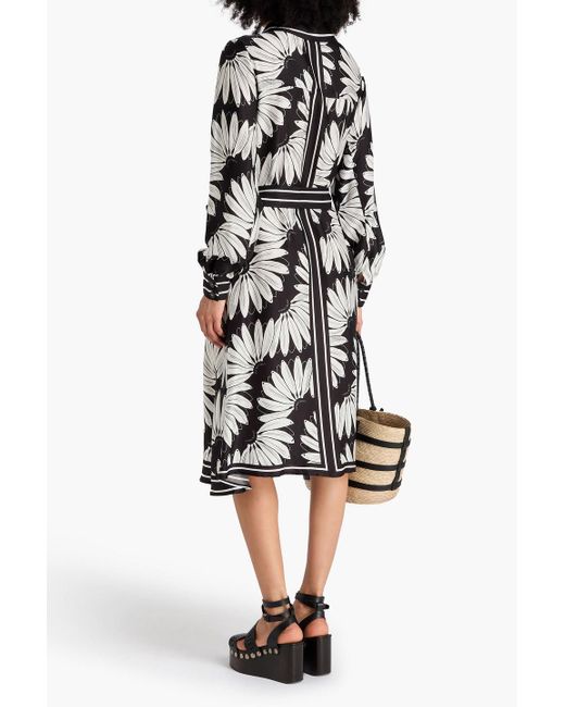 Farm Rio White Hemdkleid in midilänge aus satin mit floralem print