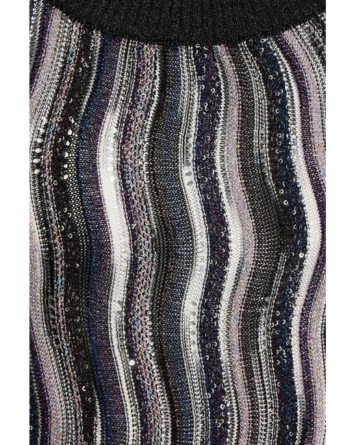 Missoni Black Sequin-embellished Crochet-knit Halterneck Top