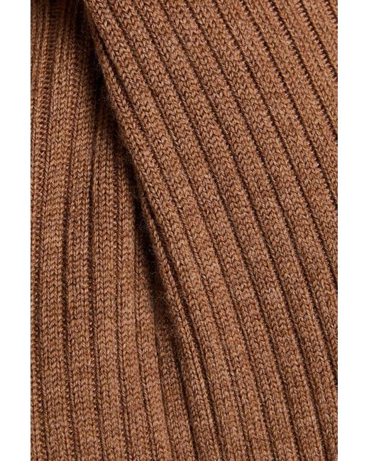 Rag & Bone Brown Audrina Ribbed Wool-blend Sweater