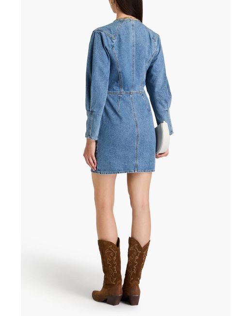 IRO Blue Minikleid aus denim mit falten