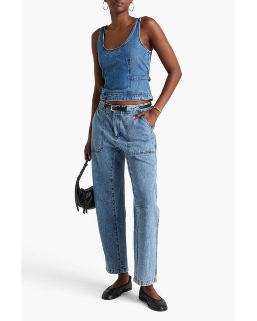 Rag & Bone Blue Leyton High-Rise Tapered Jeans