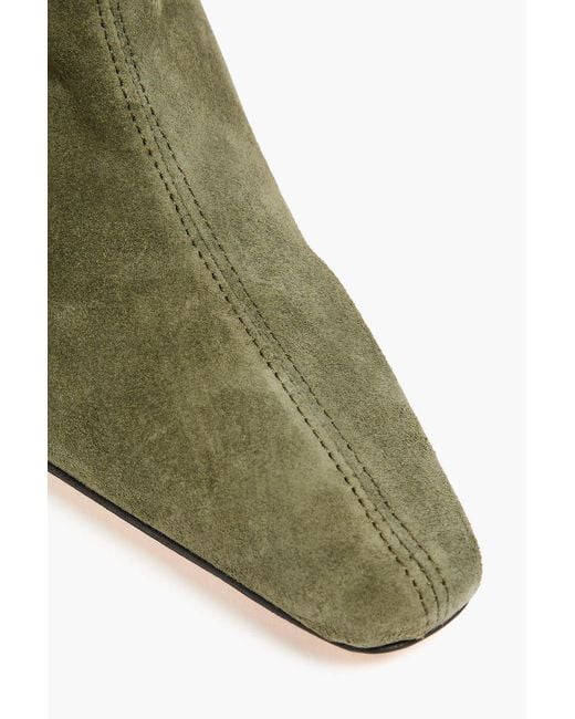 Staud Green Cami Suede Knee Boots