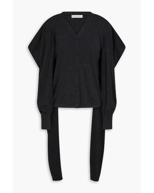 Palmer//Harding Black Knotted Cotton And Cashmere-blend Cardigan