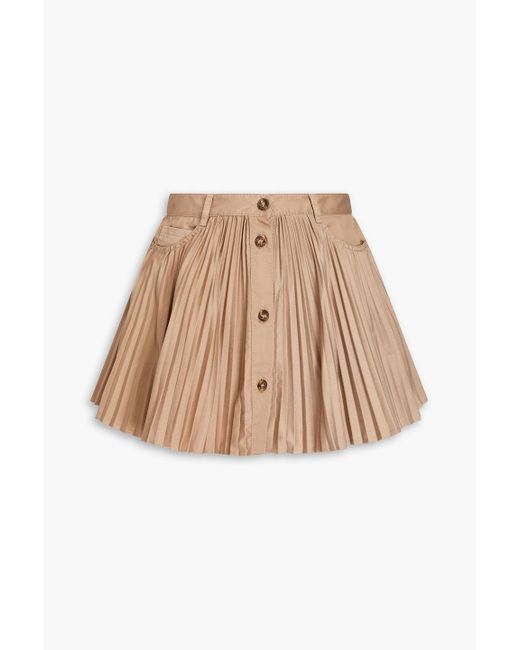 RED Valentino Natural Skirt-effect Pleated Tweed Shorts