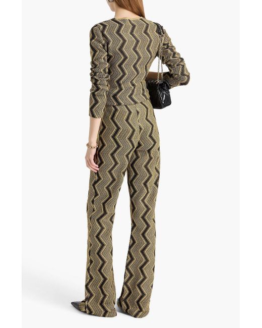 Missoni Metallic Hose mit weitem bein aus häkelstrick in -optik