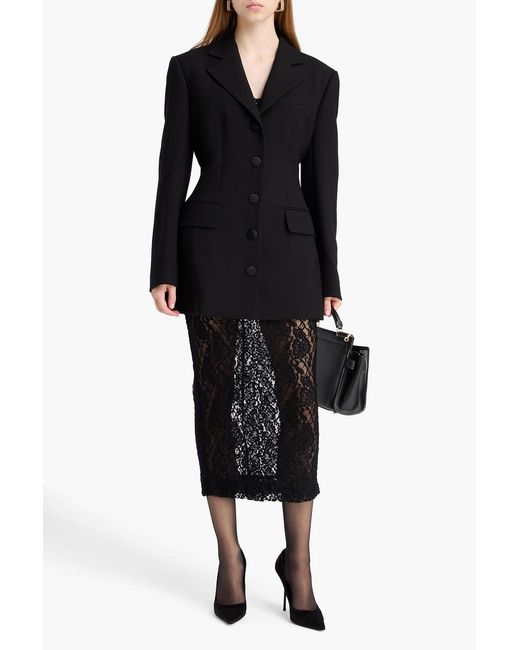 Dolce & Gabbana Black Wool-Blend Blazer