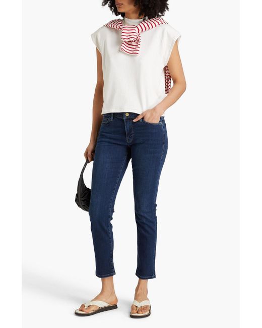 FRAME Le Garcon Low rise Slim leg Jeans in Blue Lyst UK