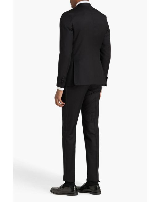 Canali Black Wool And Mohair-blend Twill Suit for men