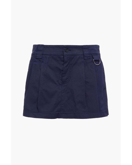RED Valentino Blue Skirt-effect Cotton-blend Twill Shorts