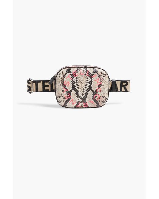 Stella McCartney Multicolor Convertible Studded Faux Snake-effect Leather Belt Bag