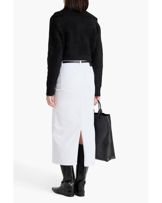 TOVE White Sera Denim Midi Skirt
