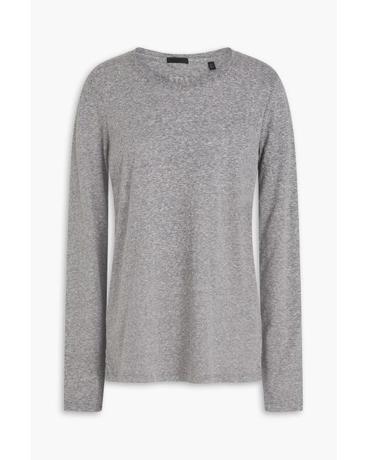 ATM Gray Slub Cotton-blend Jersey Top