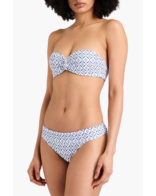 Heidi Klein Blue Capri Printed Underwired Bandeau Bikini Top