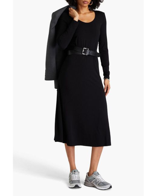 Vince Black Modal-jersey Midi Dress