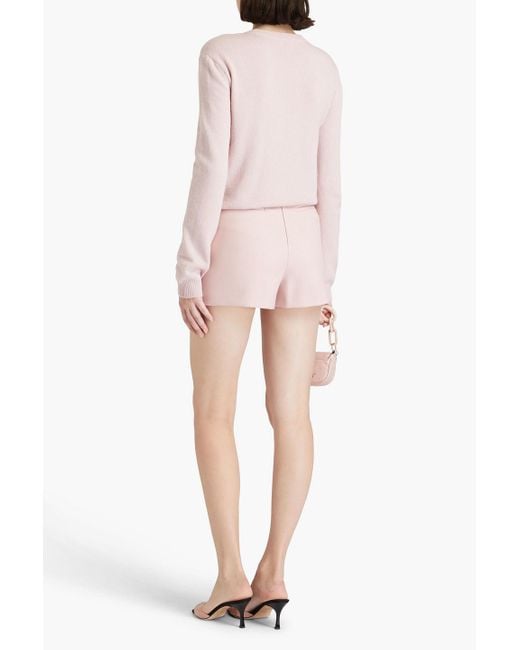RED Valentino Pink Belted Skirt-effect Twill Shorts