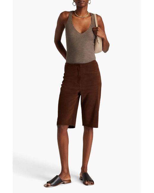 By Malene Birger Brown Ribbed-knit Tank