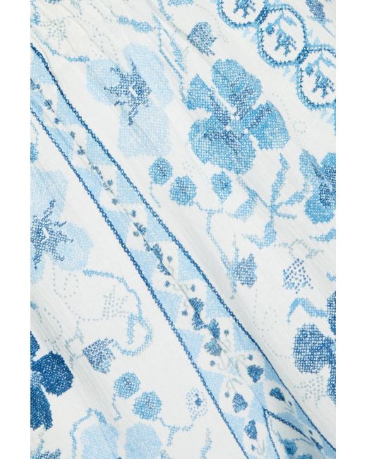 See By Chloé Blue Shorts aus gaze mit floralem print