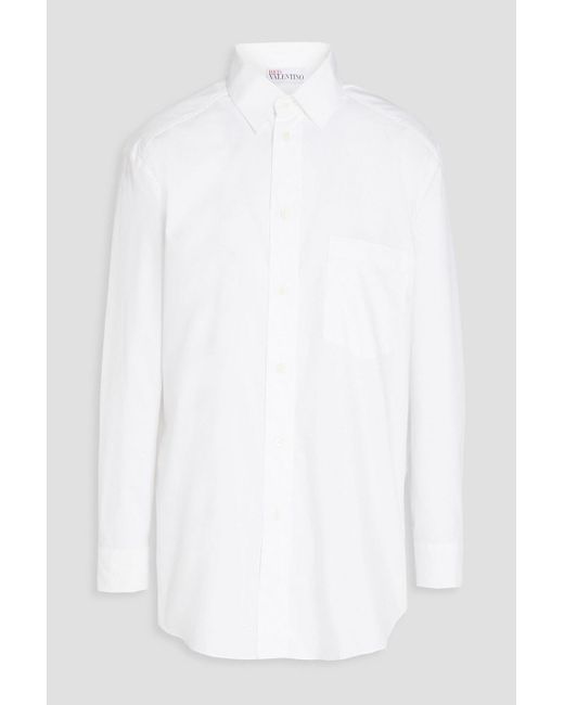 RED Valentino White Cotton-blend Poplin Shirt